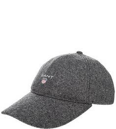 Серая бейсболка с логотипом бренда Gant