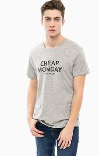 Серая футболка с принтом Cheap Monday