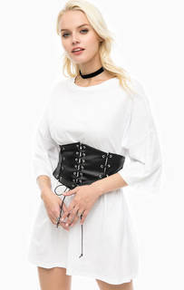 Платье-футболка с широким поясом Glamorous