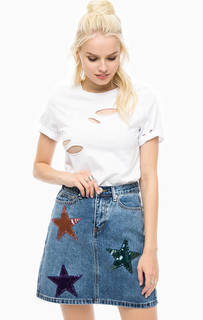 Рваная хлопковая футболка Glamorous