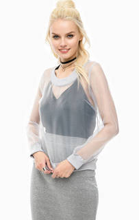 Серый прозрачный свитшот Glamorous