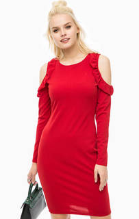 Красное платье с вырезами на плечах Glamorous