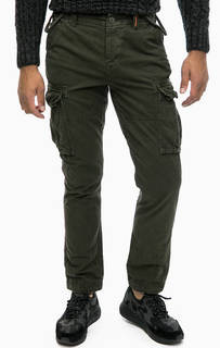 Хлопковые брюки карго цвета хаки Superdry