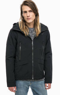 Легкая черная куртка с капюшоном Superdry