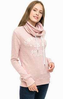 Розовая толстовка с объемным воротом Superdry