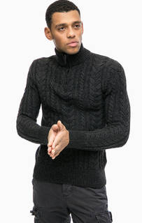 Серый свитер с застежкой на молнию Superdry