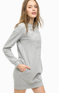 Короткое серое платье с принтом Superdry
