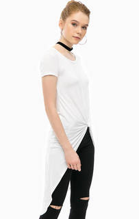 Белая туника-футболка из вискозы Alcott