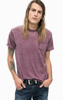 Фиолетовая футболка с нагрудным карманом Alcott