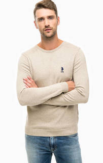Хлопковый джемпер бежевого цвета U.S. Polo Assn.
