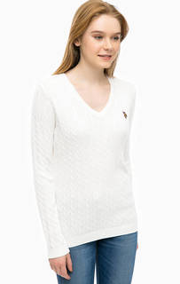 Хлопковый джемпер с треугольным вырезом U.S. Polo Assn.