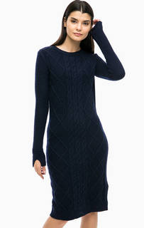 Трикотажное синее платье с косами Barbour