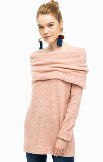 Джемпер кораллового цвета с объемным воротом Vero Moda