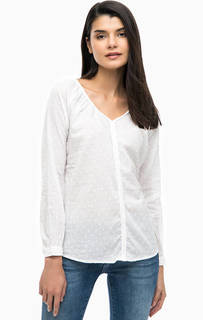 Белая блуза с длинными рукавами Mustang