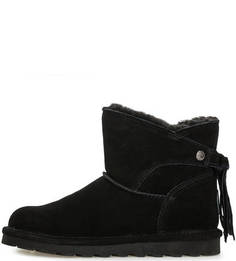 Короткие черные полусапоги из замши Bearpaw
