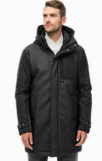 Черная демисезонная куртка с капюшоном EA7