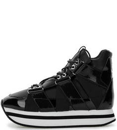 Черные кроссовки на платформе Armani Jeans