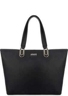 Вместительная черная сумка на молнии Armani Jeans