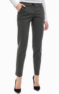 Серые хлопковые брюки зауженного кроя Armani Jeans