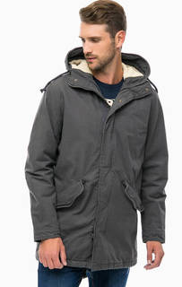 Серая утепленная парка с капюшоном Jack & Jones