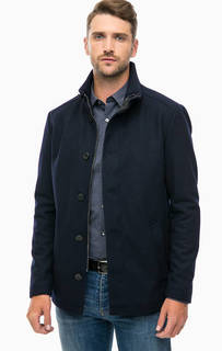 Синее полупальто на молнии и пуговицах Jack & Jones