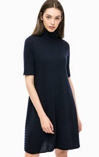 Синее трикотажное платье из шерсти Stefanel