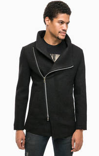 Черное полупальто на молнии Religion