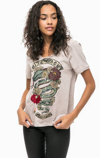 Хлопковая футболка с принтом и вышивкой Religion