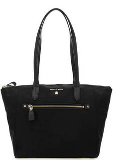 Черная текстильная сумка на молнии Michael Michael Kors