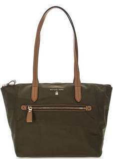 Текстильная сумка цвета хаки на молнии Michael Michael Kors