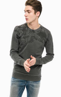 Серый хлопковый свитшот с принтом Mavi