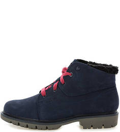 Синие ботинки из нубука с текстильными вставками Caterpillar