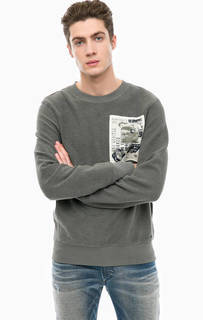 Серый хлопковый свитшот с нашивкой Pepe Jeans