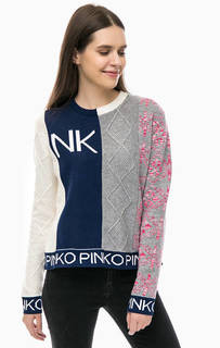Шерстяной джемпер с логотипом бренда Pinko
