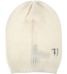 Шапка молочного цвета с логотипом бренда Trussardi Jeans