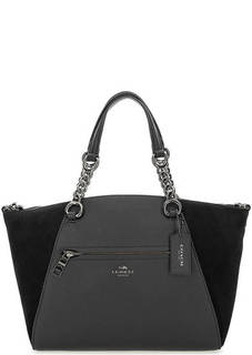 Сумка из мягкой кожи с замшевыми вставками Coach