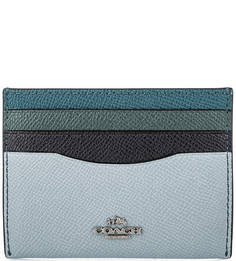 Голубая визитница с одним отделом Coach