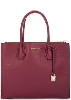 Бордовая сумка из зерненой кожи Michael Michael Kors