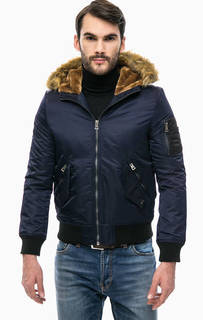 Синяя демисезонная куртка с капюшоном Gaudi