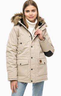 Бежевая парка с капюшоном Carhartt WIP