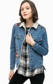 Утепленная куртка из денима с вышивкой Mavi
