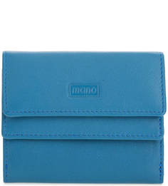 Компактный кожаный кошелек синего цвета Mano