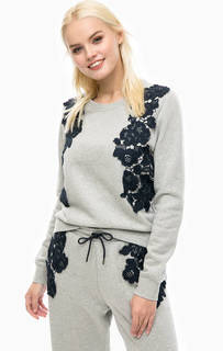 Серый свитшот с контрастным кружевом Scotch&Soda