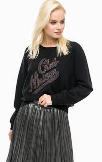 Черный свитшот с контрастными нашивками Scotch&Soda