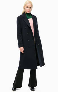 Синее двубортное пальто с карманами Scotch&Soda