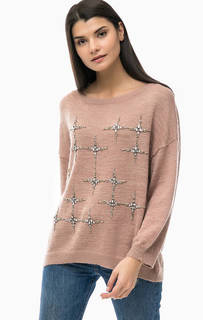 Розовый свитер с декоративной отделкой Liu Jo