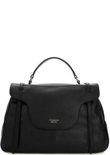 Кожаная сумка-рюкзак с откидным клапаном Tosca BLU