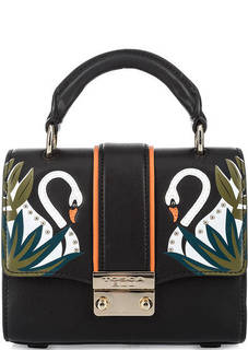 Маленькая кожаная сумка с откидным клапаном Tosca BLU