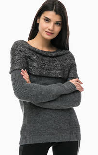 Серый свитер с вырезом лодочкой MET