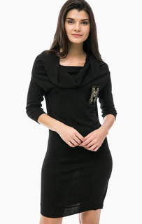 Черное платье с декоративной отделкой MET